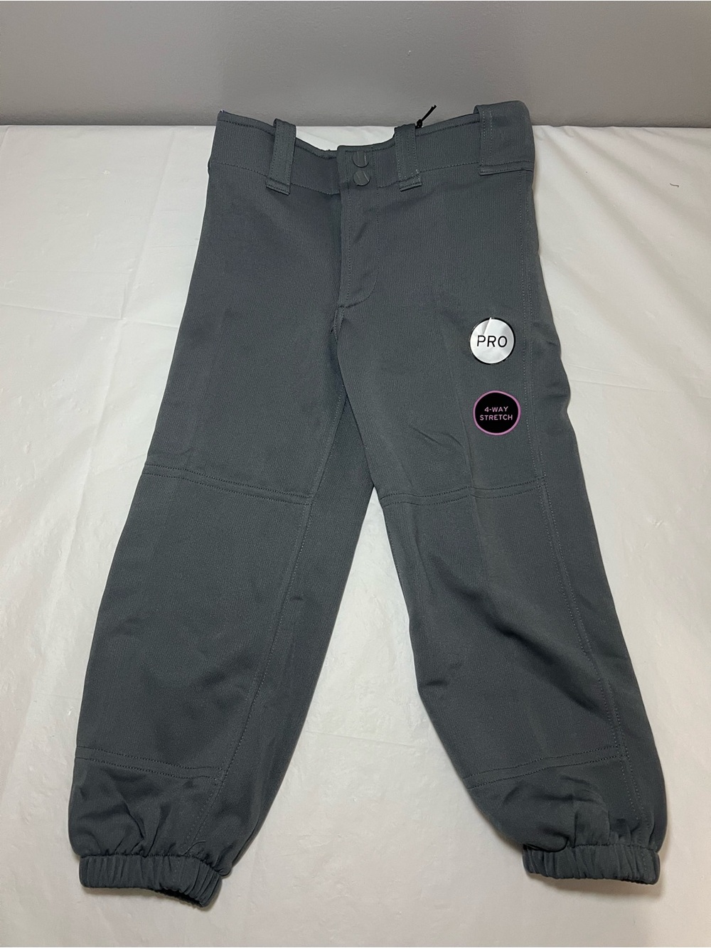 NWT RIP-IT Girls Pro 4-Way Stretch Softball Pants Charcoal Grey - Size Large